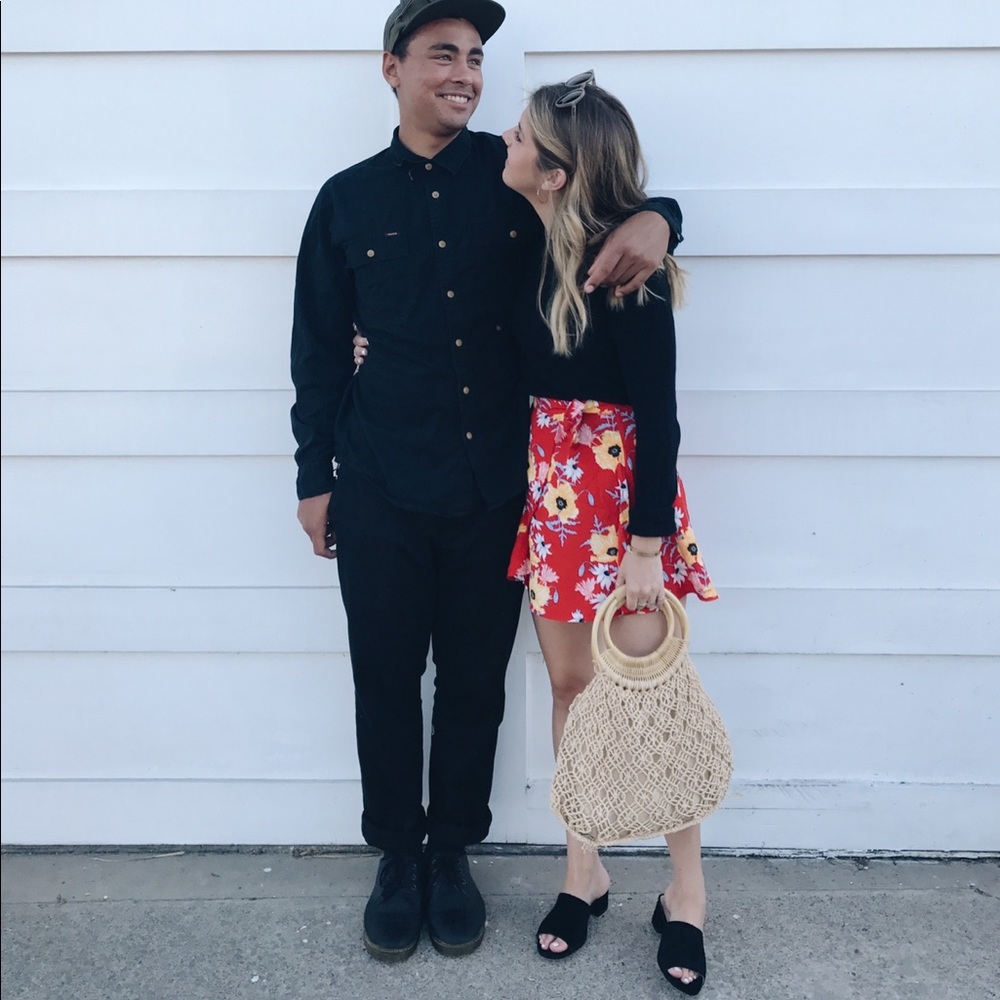 The cutest vintage bamboo straw bag